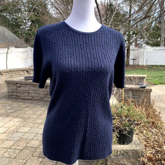 Navy Blue Relaxed Fit Sweater - Picture 2 of 12